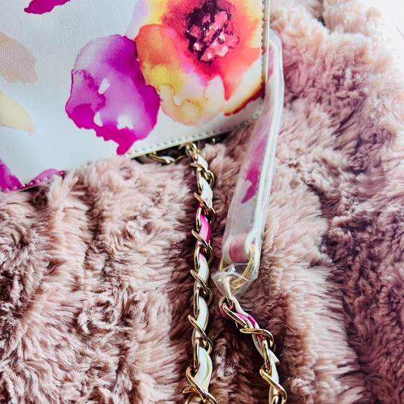 NWT JUSTFAB Make it Pop Pink Floral Spring Crossbody Bag Sz S - Picture 5 of 10